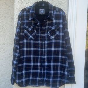 Sons Of Anarchy Men's Blue Plaid Glannel Button up Shirt Size XL